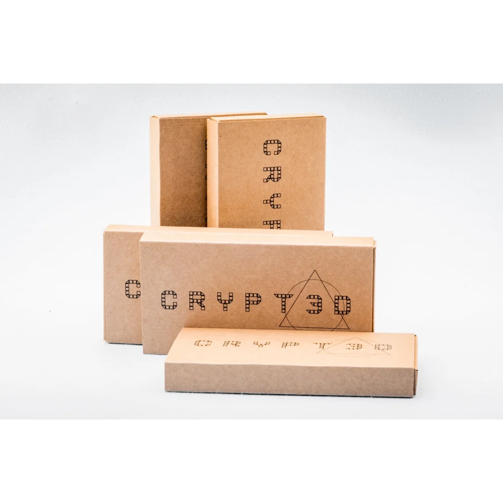 CRYPT3D, crypted is a mechanical puzzle dovetail triangle that comes in sustainable and stylish carton boxes