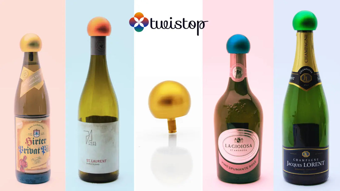 Twistop spinning top serves as bottle cap and seals beer, wine and champagne