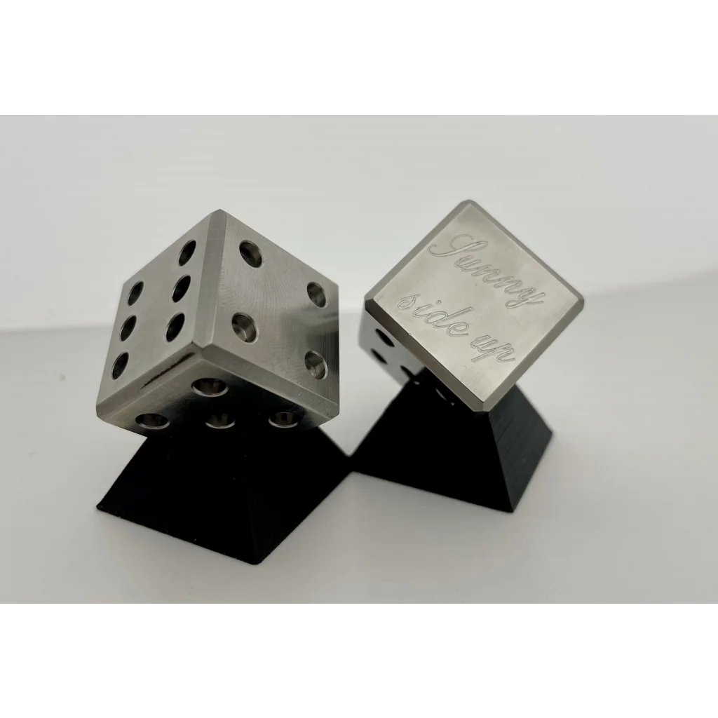 The Pair - Customisable Dice in Brass Copper or Stainless