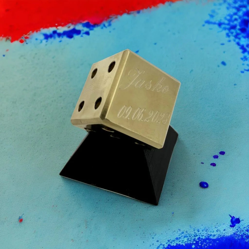 The One - Customisable Dice in Brass Copper or Stainless