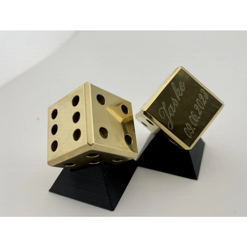 The Pair - Customisable Dice in Brass Copper or Stainless