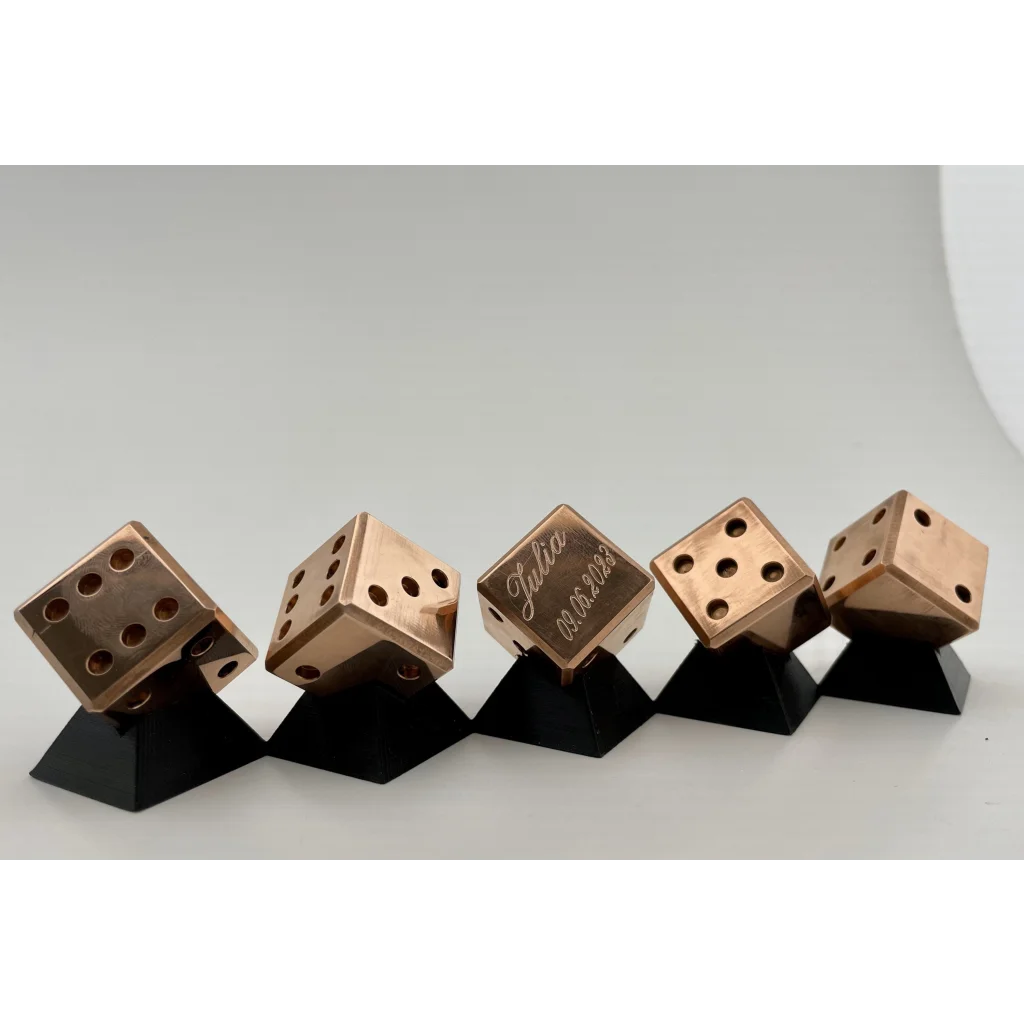 FIVE - Set of 5 Dices in Brass Copper or Stainless steel -